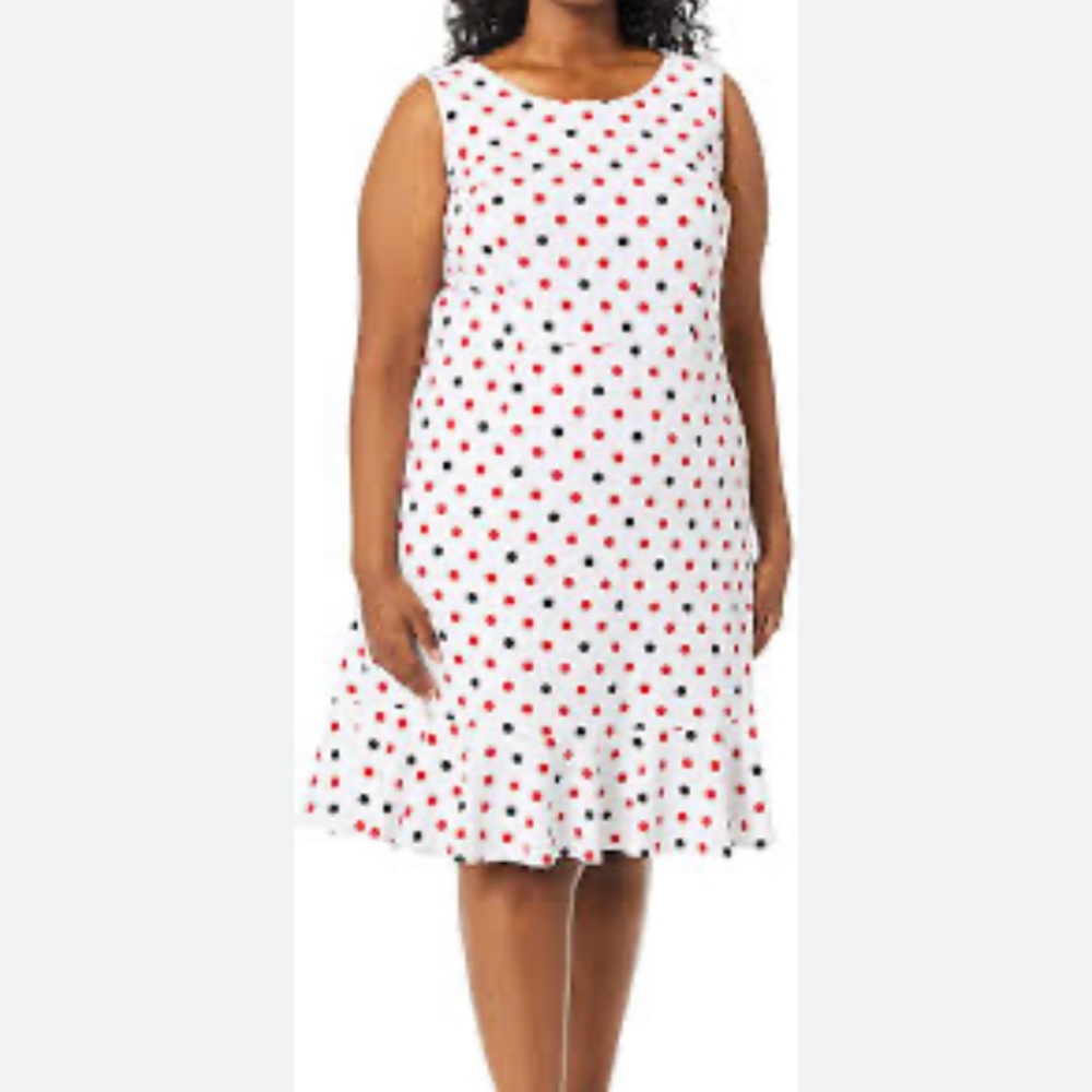 Nine West plus size polka dot dress. Worn twice . Retail 129